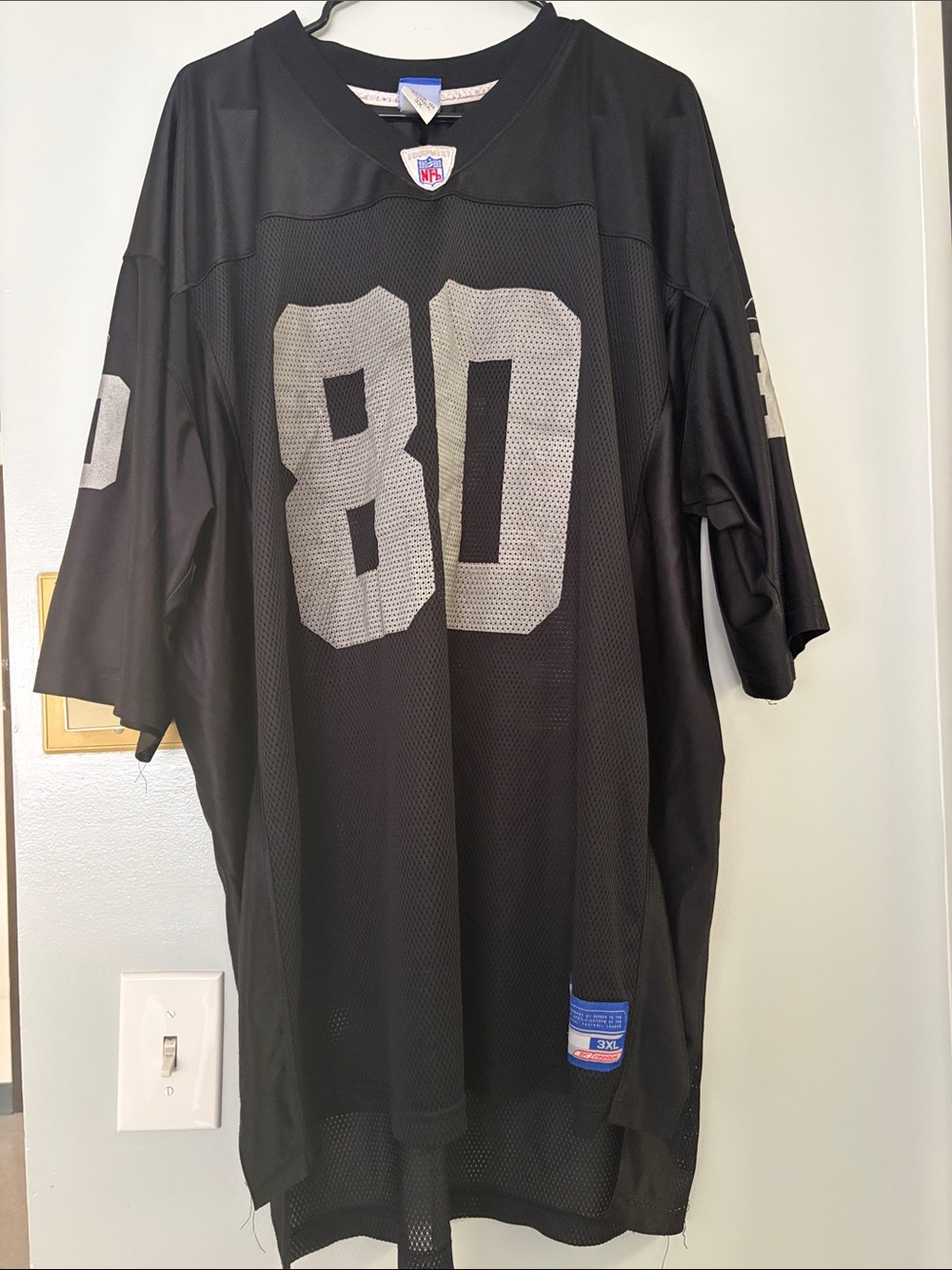 Reebok Black NFL #80 Mesh Football Jersey